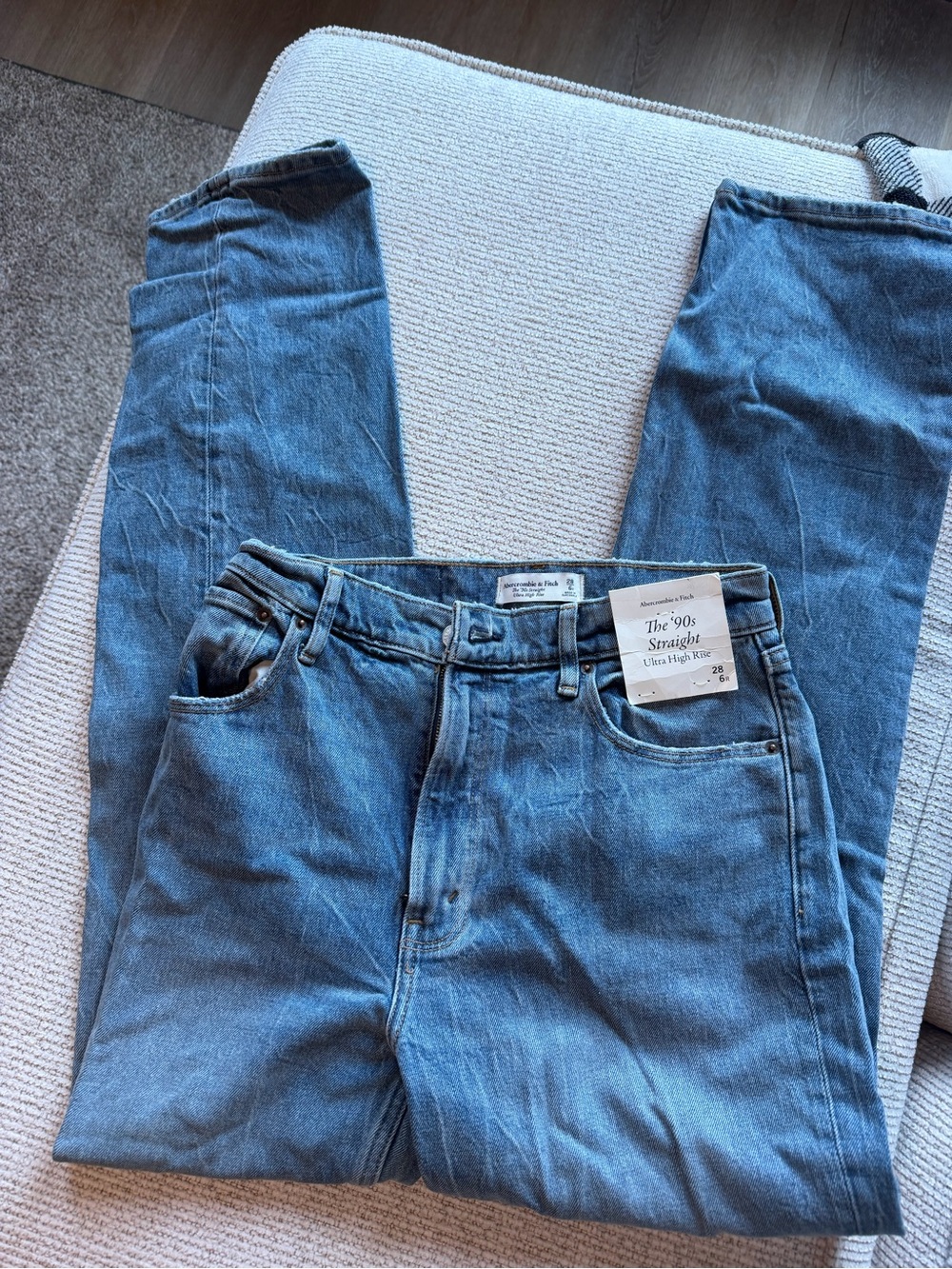 Abercrombie & Fitch Men’s Straight Jeans - Light Blue Denim